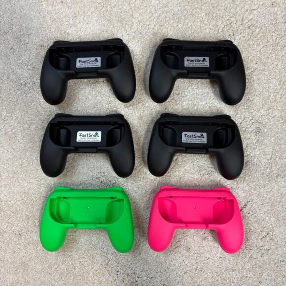 Set of 6 Nintendo Switch Joycon Controller Adapter Grips Black Green Pink